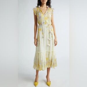 Zimmermann Natura Floral Flutter Sleeve Dress CITRUS GARDEN PRINT. Size 1 NEW
